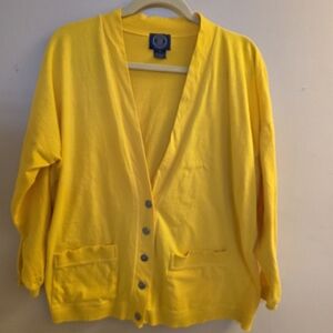 Vintage GAP Yellow Cardigan 90's Sz Medium